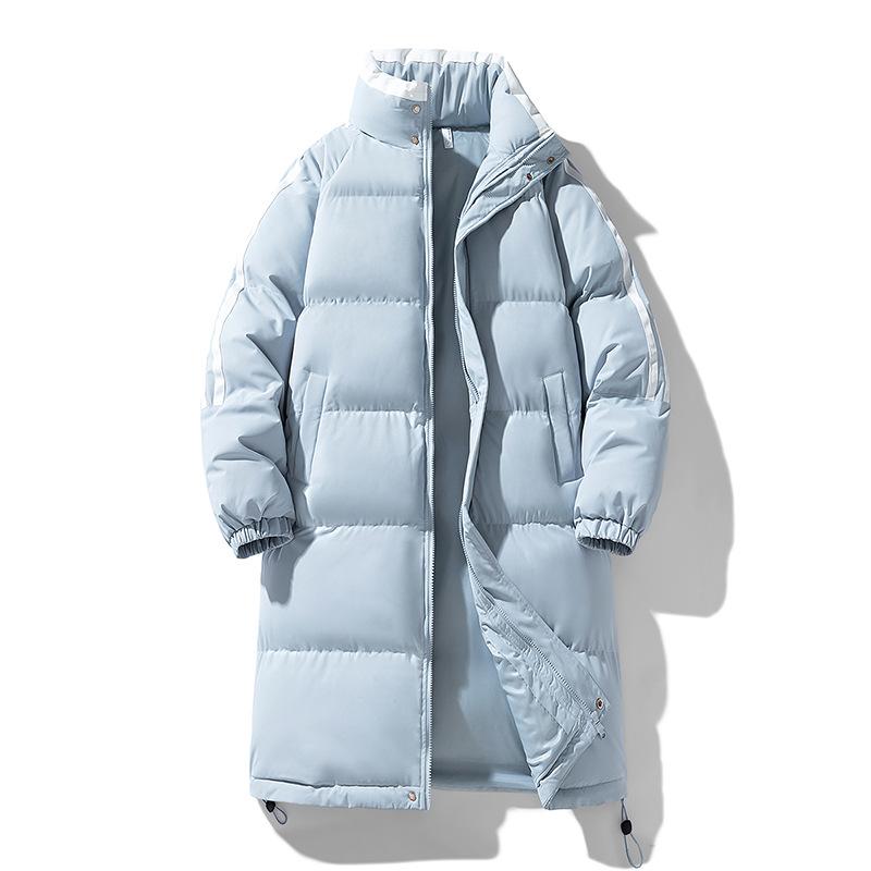 Зимняя длинная спортивная хлопковая куртка Three Bar, длинная выше колена хлопковая куртка, морозостойкая и ветрозащитная толстая хлопковая куртка для мужчин