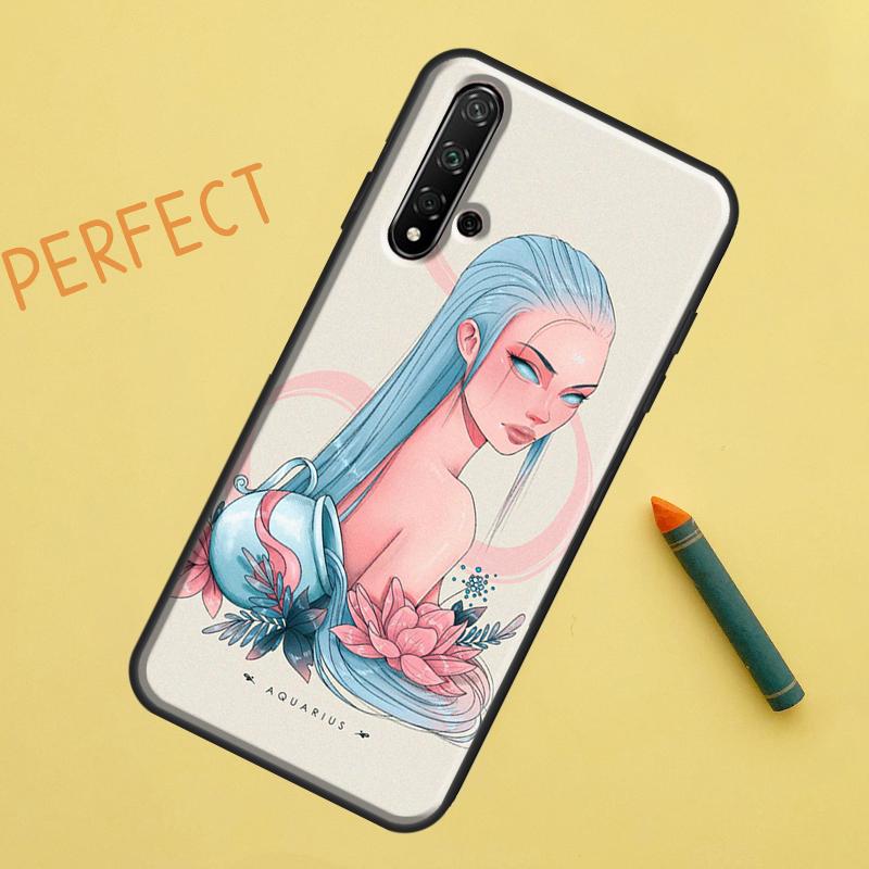 Чехол для Huawei Nova Y91 Y70 Y72 Y73 Y60 Y90 Y61 8i 7i 11i 12i 12s 9 10 SE P20 P30 P40 Lite со знаком зодиака Дева Скорпион Телец