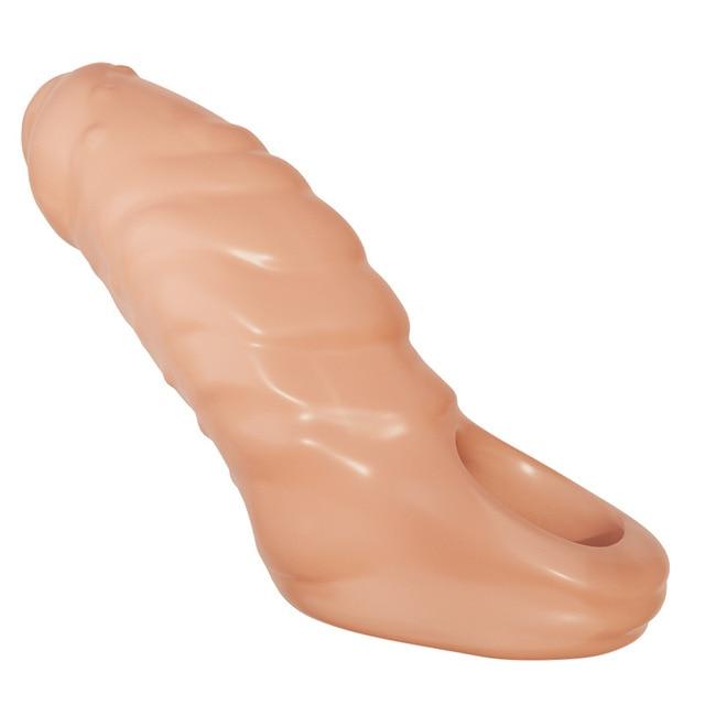Reusable Penis Sleeve Glans Penis Enlarger Extender Delay Ejaculation Cock Ring Sex Toys for Men Couples