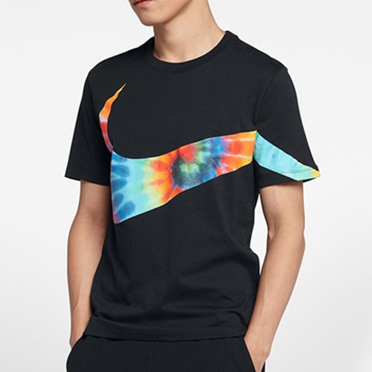 Nike Sportswear Big Swoosh Tee Black Background Hook Short Sleeve Male Men's CI9348-010