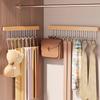 New Wooden Wall Hanging With Telescopic Drying Rack With Stainless Steel Hook Pull-Out Space Saving Underwear Tank Top Organizer