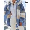 Winter Women's Fashion Hooded Warm Loose Jacket for Women Patchwork Outerwear Zipper Ladies Plus Size Sweaters