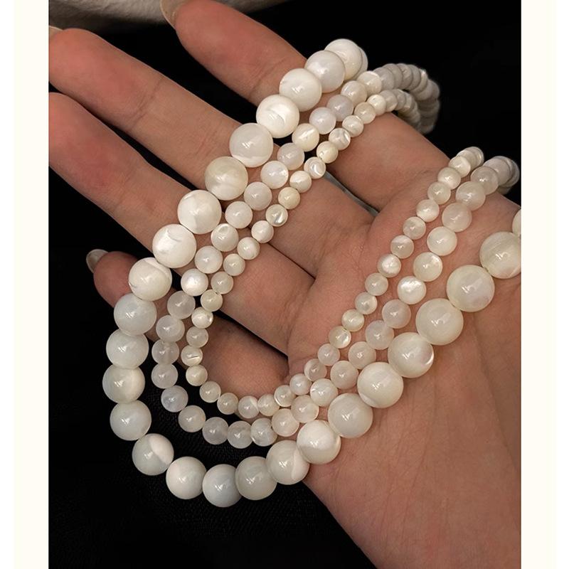 Light Luxury High-End Horseshoe Shell Beaded Necklace Female French Retro Elegant Personality Versatile Neck Chain Collarbone Chain