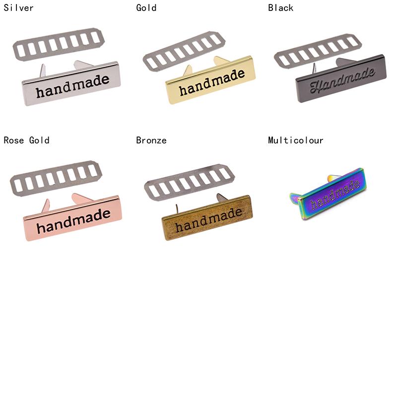 10 шт. ручной работы тон в тон прямоугольные металлические этикетки для кошельков бирки для шитья сумки металлические этикетки сумки для одежды своими руками ручная работа шитье с буквами