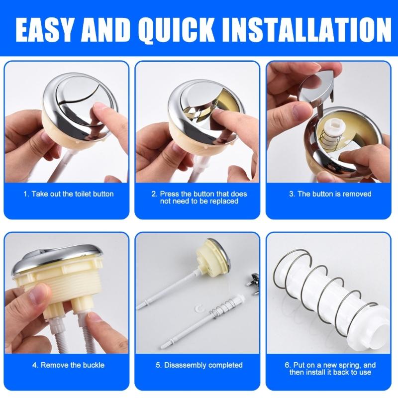 8pcs High Performances Flush Control Spring Easy Installation Toilet Tanks Press Spring set for Renters and Homeowners