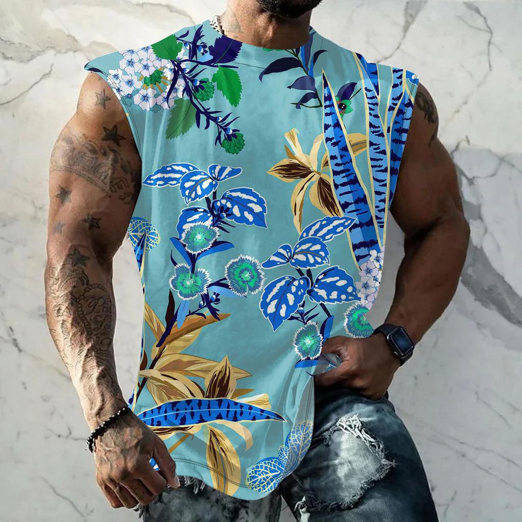 Мужская летняя пляжная майка для серфинга, большой размер, повседневный дышащий топ без рукавов, свободная майка с принтом, мужская рубашка