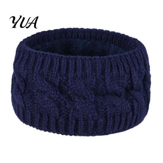 Faux Fur Headband for Winter Knitted Women, Soft Fleece Lined Thermal Hair Running Gear Women Band, Thickened Plush Ear Warmer Cold Weather