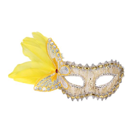 Маскарадная маска для женщин, венецианская маска из перьев с блестками, бабочками, аксессуар для косплея на Хэллоуин для выпускного вечера Марди Гра