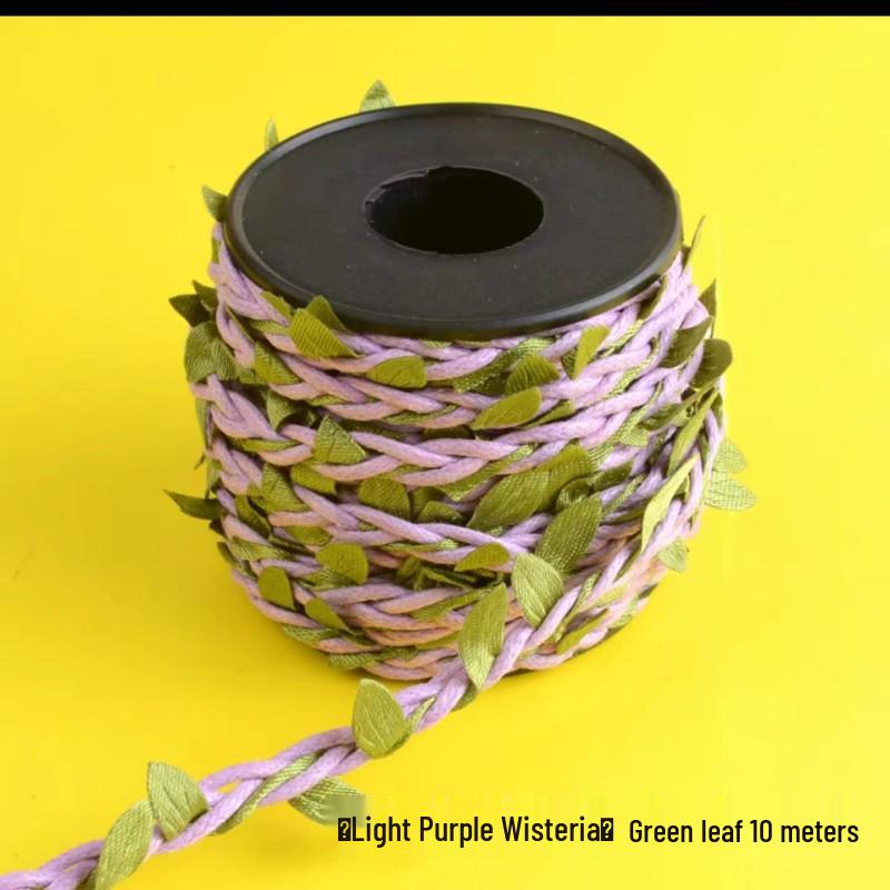 Джутовая веревка с ротанговыми зелеными листьями для DIY-декора труб кондиционера и поделок