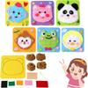 Educational Crafts Cartoon Animal Felt Sewing Kit Embroidery Painting Material Bag Beginners