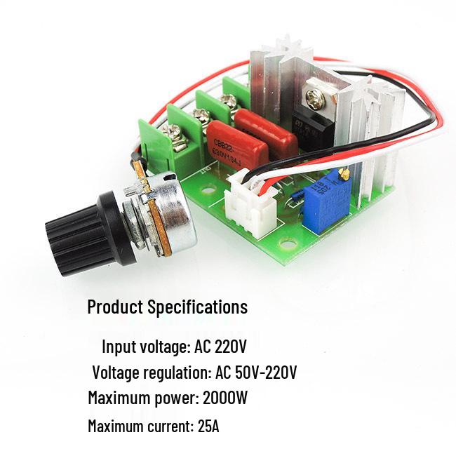 2000W High-Power Thyristor Voltage Regulator for Dimming, Speed, and Temperature Control