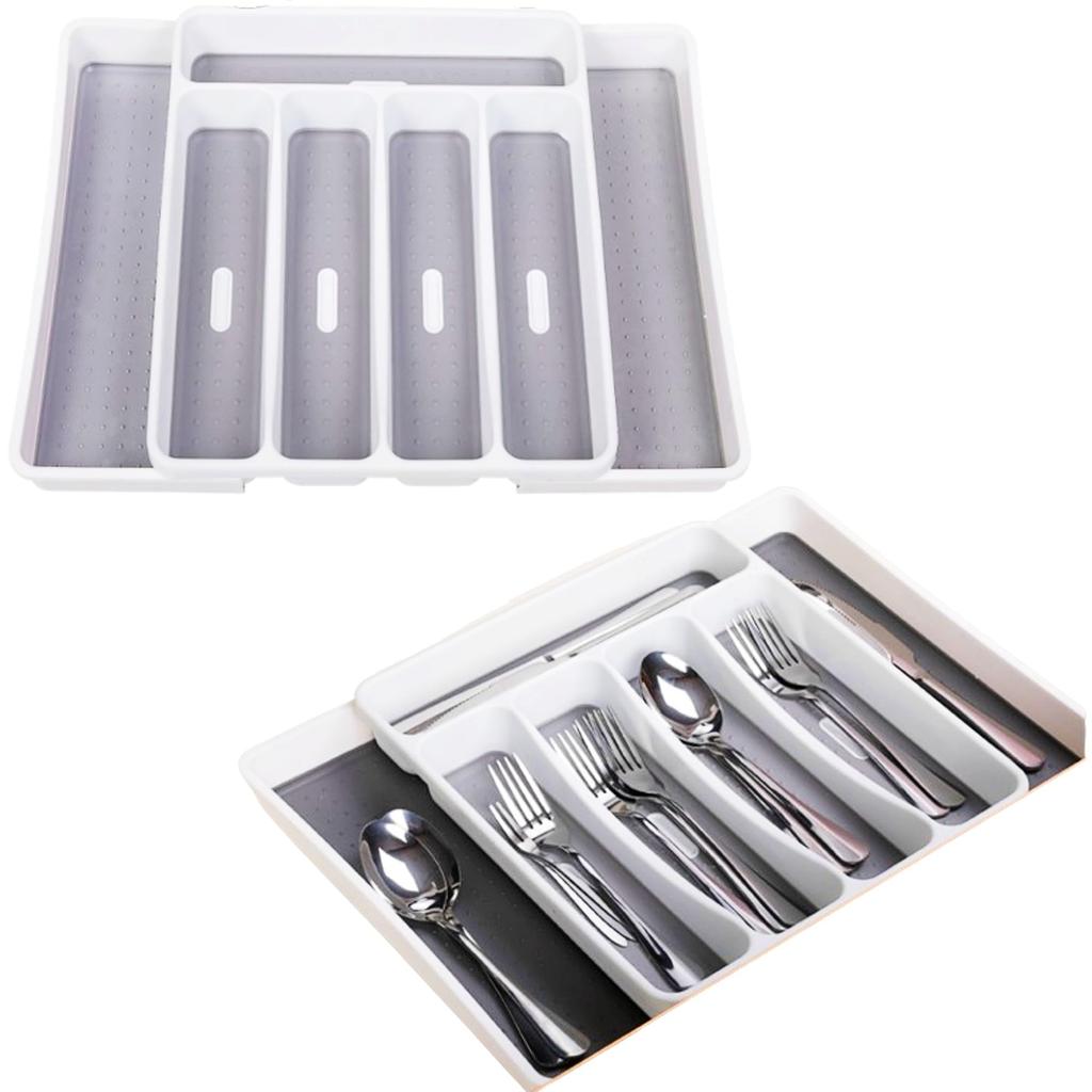 Merrytime Cutlery Case Storage Tray Expandable Drawer Divider Cutlery Storage Organizing Tray Tableware Storage Cutlery Tray Storage Kitchen Office