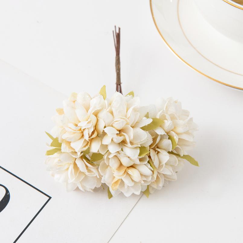 6 шт. Искусственные цветы Шелковая гвоздика Мини-букет Свадебные венки Валентинка для украшения дома Скрапбукинг Свадебные аксессуары