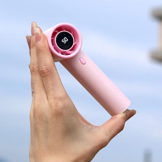 Портативный маленький вентилятор USB-зарядка ЖК-дисплей Высокоскоростной бесщеточный двигатель Цифровой дисплей Мини-ручной охлаждающий вентилятор