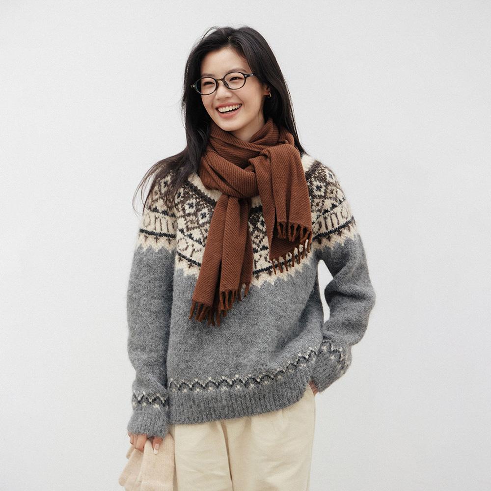 Свитер с круглым вырезом в стиле Fair Isle Laengsseon Ls_