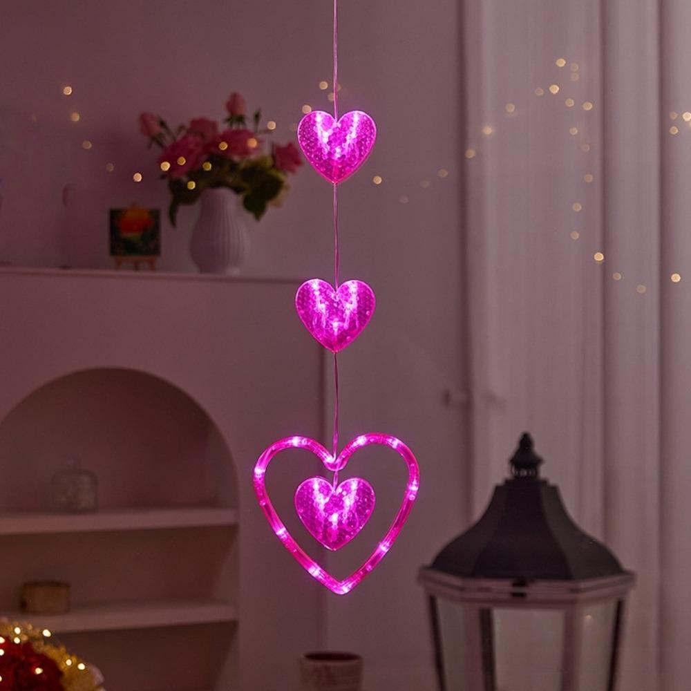 Waterproof Heart Curtain Fairy Light Creative Suction Cup Atmosphere Light  Proposal Ceremony