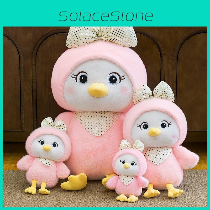Plush Scarf Chick Toy Bow Headpiece Mink Fur Costume Animal Stuffed Doll Gift