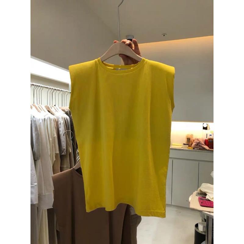 Summer New White Vest Women's Loose Round Neck Sleeveless T-shirt Student Top Wear Outside with Bottoming Shirt