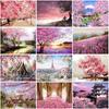 5D Diamond Painting Flower Full Round Square Embroidery Rhinestone Picture Art Cherry Blossom Tree Cross Stitch Home Decoration