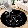 1pc Witchcraft Magic Cat Office Round Area Rug, Under Office Chairs Bedroom Living Room Home Decor, Room Deco, Available in Various Sizes