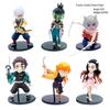 Q Version Demon Slayer Figures - Tanjiro, Nezuko & Zenitsu Ornaments In Sitting, Standing, or Kneeling Poses