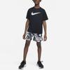 Nike Футболка с короткими рукавами и принтом на плечах, детские топы, черная, DX5386-010