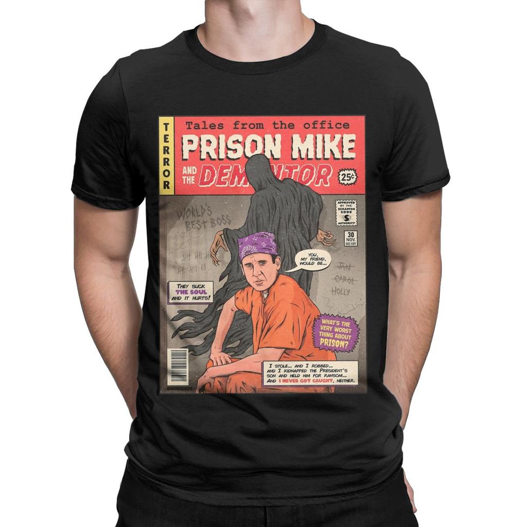 Мужская футболка Prison MIKE The Office TV Show Vintage 100% хлопок футболка с коротким рукавом футболка с круглым вырезом одежда больших размеров