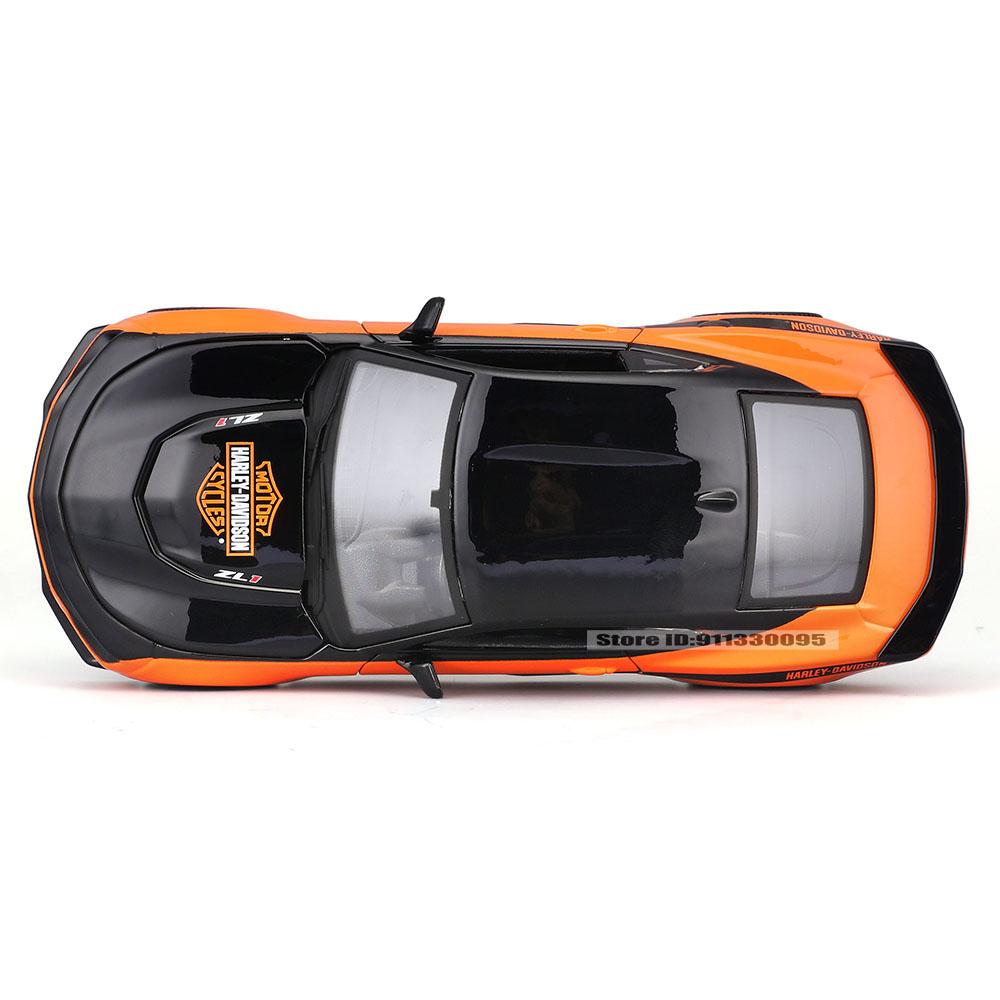 Maisto 1:24 Harley joint venture 2017 Chevrolet Camaro ZL11967 Ford Mustang GT Alloy car model decoration collection toys gifts
