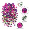1pcs Artificial Morning Glory & Eucalyptus Vine Wall Hanging - Pink & Purple Trumpet Flower Decoration for Outdoor Garden, Patio, or Home Decor