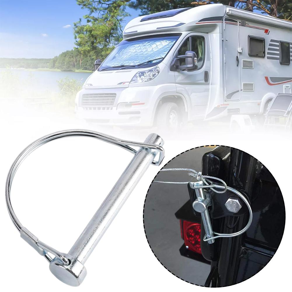 2pcs Spring Steel Pin Round Arch Wire Shaft Locking Safety Lawn Cargo Farm Pin Trailers Coupler Boat Lock Retainer Garden F2a0