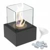 Tabletop Bioethanol Fireplace TANGO2 Black with Decorative Stones Set
