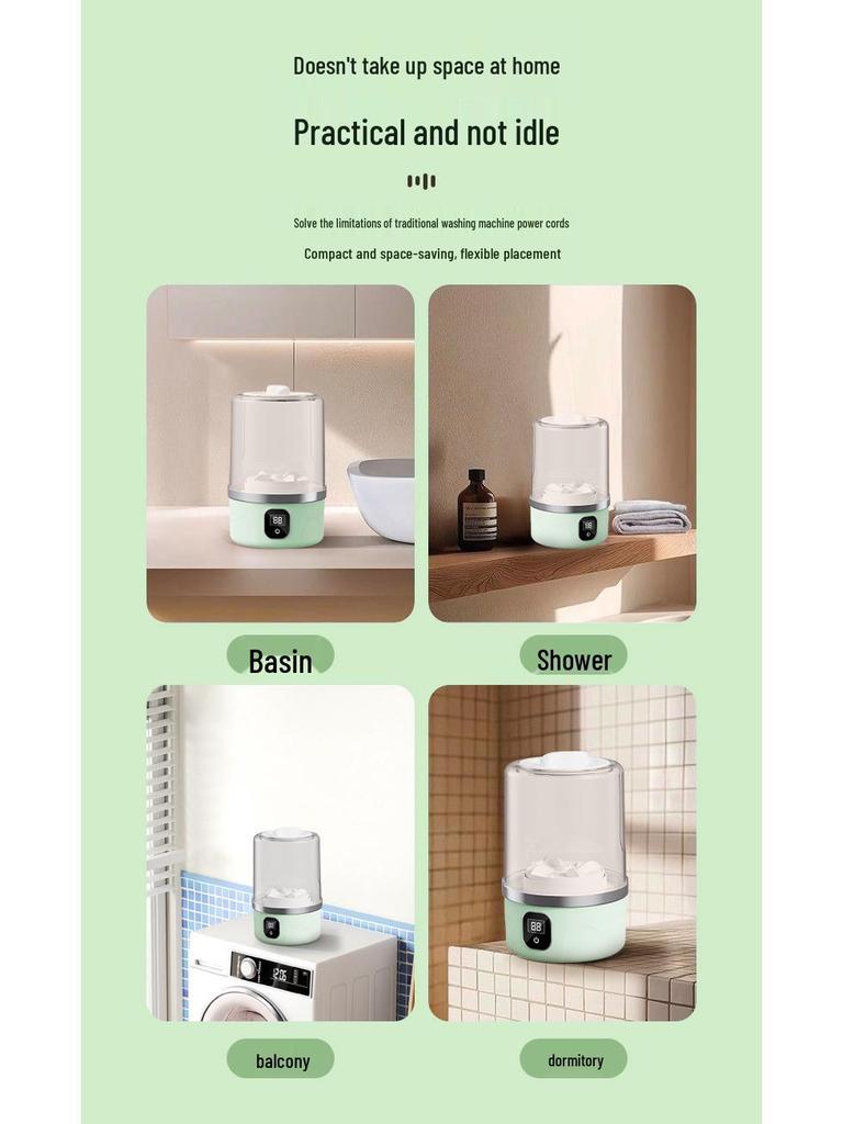 Compact Wireless Mini Washing Cup: Automatic Portable Washer for Underwear and Socks