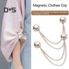 2Pcs Multi-Function Magnetic Clothing Clip with Chain Multi-Purpose Pinless Metal Buttons Clip Clothes Scarf Trouser Legs Cuff Fixing Magnet Pin