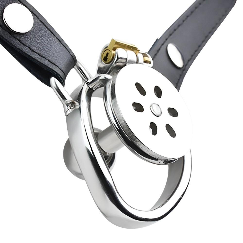 FRRK Stainless Steel Inverted Male Wearable Device with Classic Bondage Strap Belt Chastity Cage BDSM Advanced Player Sex ToysGood product