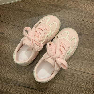 Высококачественные розовые кеды женские весенне-осенние нишевого дизайна, комбинированные, повседневные, трендовые