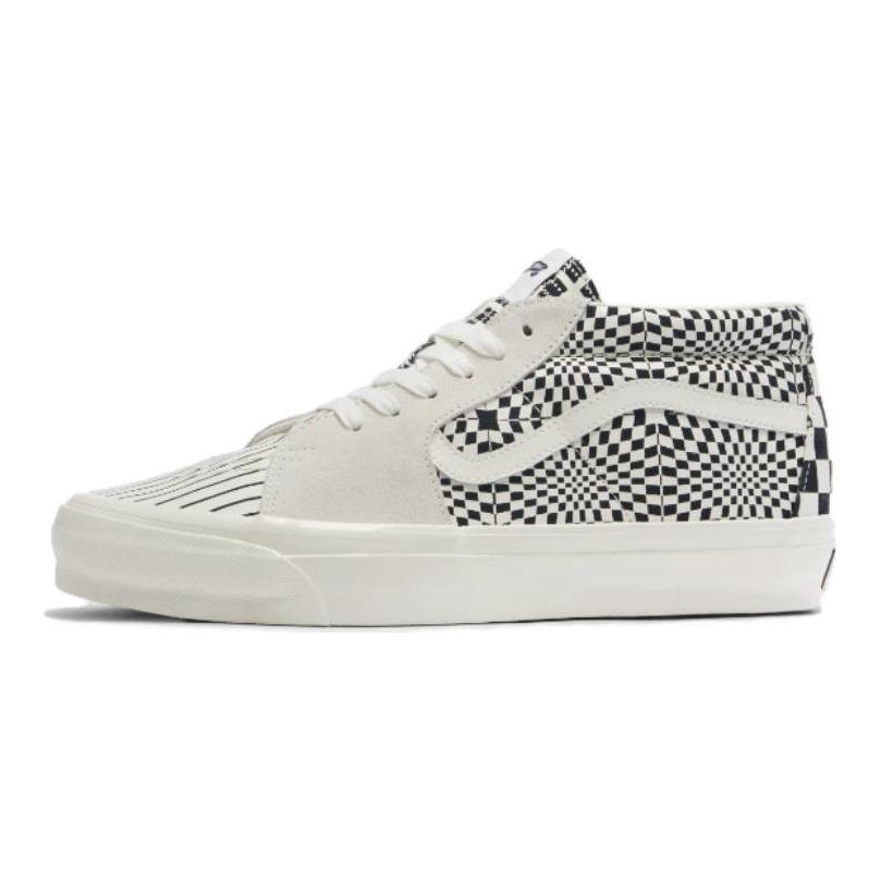 Vans Премиум Sk8-Mid 83 Pattern Clash мужские кроссовки белые зефирные черные VN000CQQFS8