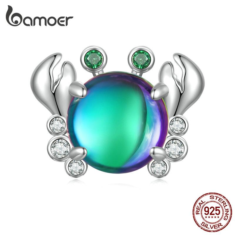 BAMOER Стерлингового Серебра 925 Пробы Мечтательная Серия Oecan Ослепительные Крабовые Бусины Морской Конек Подвески для Женщин Браслет и Ожерелье