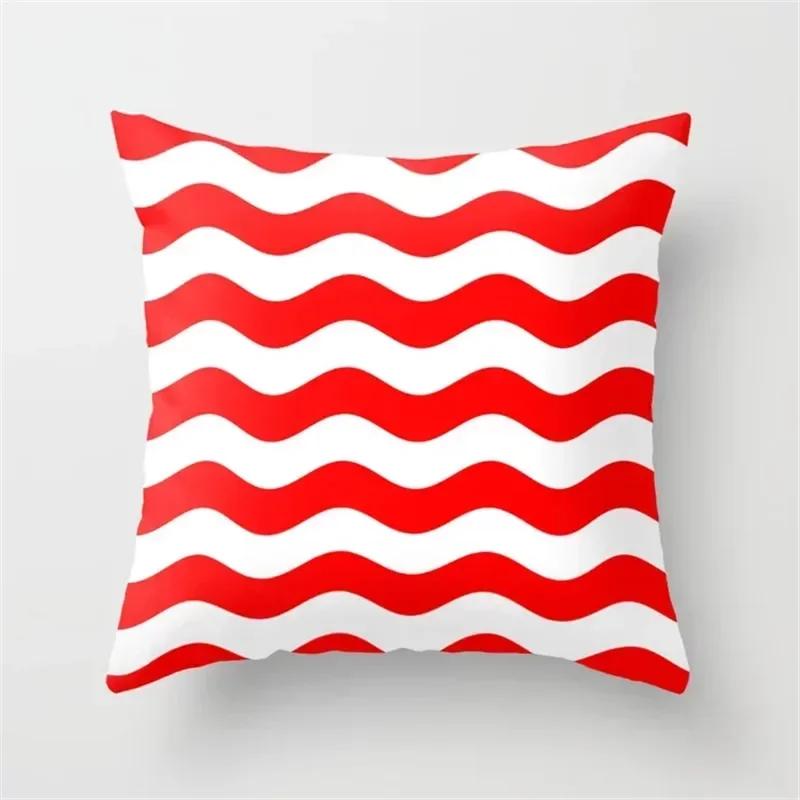 Abstract Geometric Striped Double-Sided Printed Pillow Cover Short Plush Suitable Living Rooms Bedrooms Sofa Throw Cushion Cover