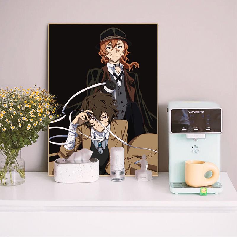 Anime Bungo Stray Dogs Poster Retro Room Decor Canvas Painting Decorative Prints Wall Painting Wall Art Home Decor