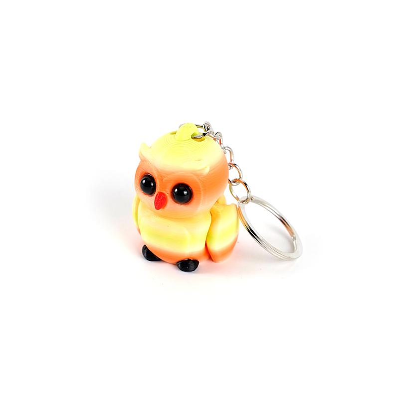 Creative 3D Printing Owl Keychain Pendant Multi-Joint Movable Simulation Animal Toy Model Keychain Bag Accessories Kids Gift