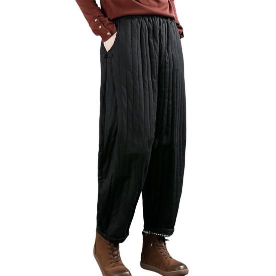 Женские повседневные брюки, эластичные, с высокой талией, свободный крой, утолщенные спортивные брюки с карманами, однотонные повседневные брюки