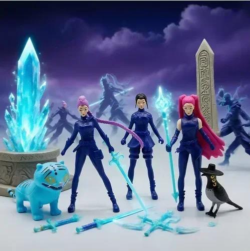 ?5/8PCS Anime Kpop Demon Hunters Action Figure Toys Derpys Tiger Ranimeumi Mira Zoey Sussy Figurine Doll for Fans Christmas Gift