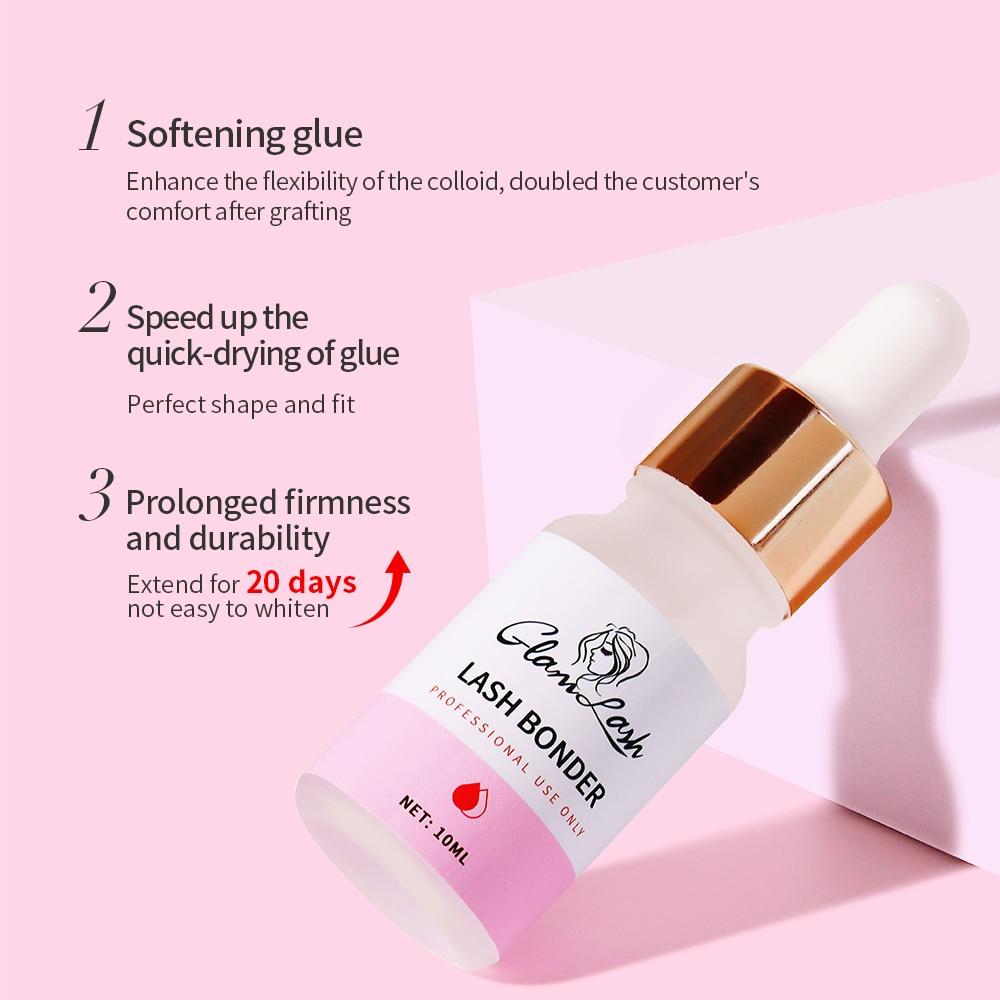 GLAMLASH 10 мл/15 мл фиксирующий агент Super Bonder для наращивания ресниц. Праймер для ресниц. Клей-помощник для ресниц.