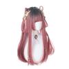 Purple Pink Wig Wig Straight Natural Harajuku Style Popular Small Face Effect Cute Net Included Semi-long Women's
