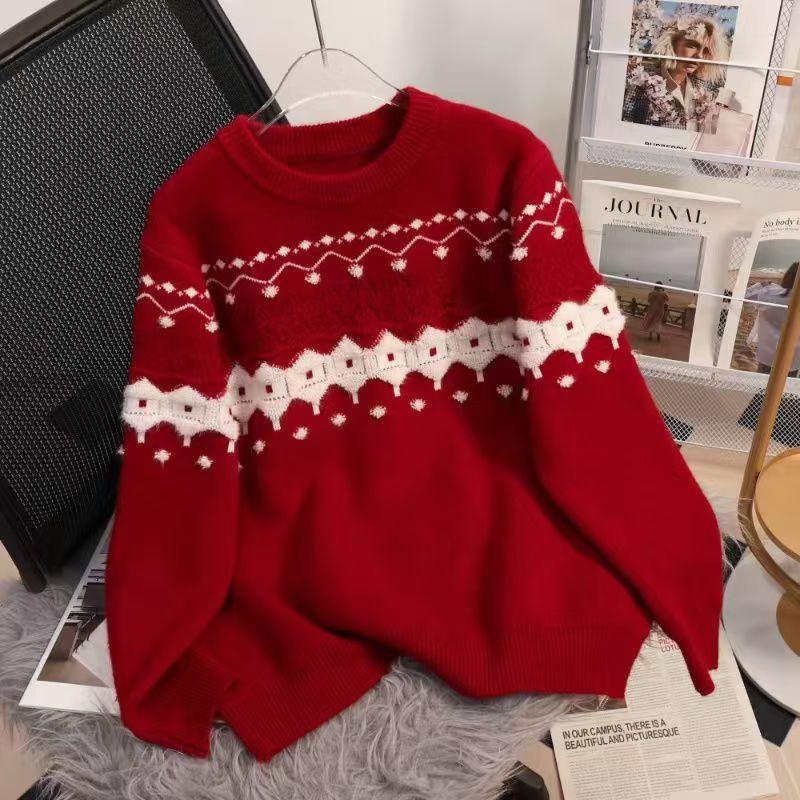 Нежный толстый универсальный свободный и ленивый базовый свитер для осени и зимы, вязаный топ для женщин