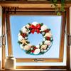 Home Decor for Christmas Ocean Style Wreath Window Stickers, PVC Waterproof Static Glass Decals with Film Conch And Shell Elements, Seaside