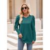 Осенне-зимняя женская блузка с круглым вырезом и объемными рукавами, вязаный жаккардовый однотонный топ с длинными рукавами