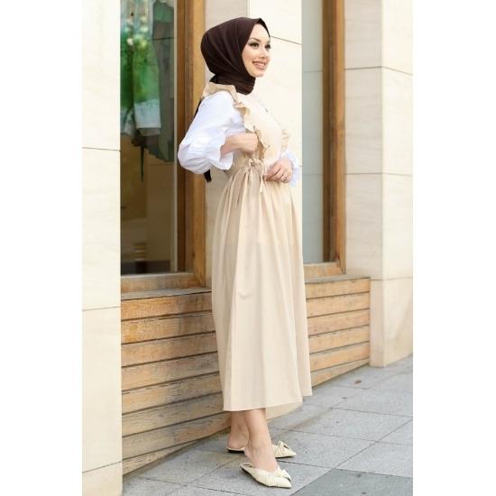 Frilly Laced Hijab Dress Casual Confort Gilet
