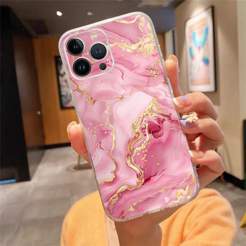Чехол для телефона Carcasa Funda Для iPhone 16 15 13 14 11 12 Pro Max 16 14 12 13 Pro 15 Plus 16E Мраморный чехол
