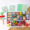 Wooden BBQ Grill Toy Set, Montessori Cooking Experience, Barbecue Simulation Food, Wooden Play House Toys, Gift for Kids